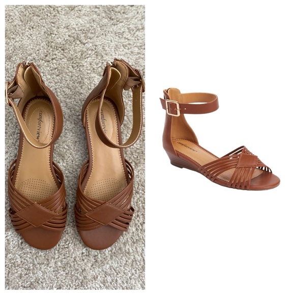 Comfort view women’s Sz 7M Gretchen Brown strap comfort Sandals new without box - Picture 1 of 7